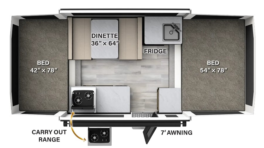 2024 FOREST RIVER ROCKWOOD 1640LTD, , floor-plans-day image number 0